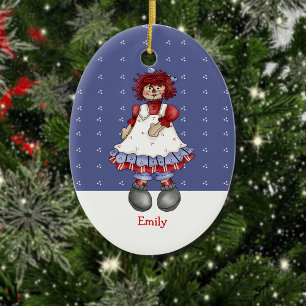 Ornamento navideño Raggety Doll Oval