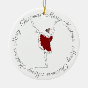 Ornamento navideño rojo Ballerina