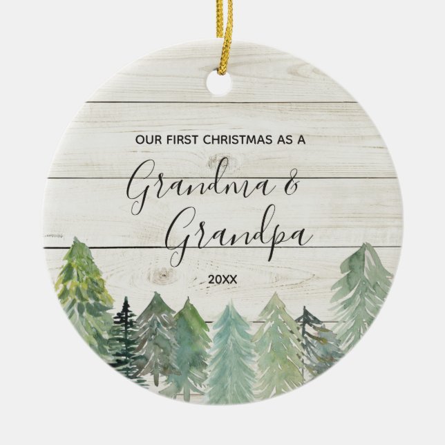 Ornamento navideño Rústico del Abuelo del Invierno (Frente)