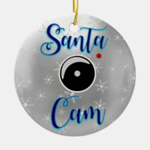 Ornamento navideño Santa Cam/plata de cámara