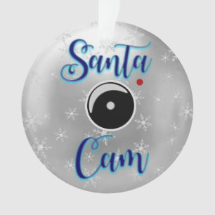 Ornamento navideño Santa Cam/plata de cámara