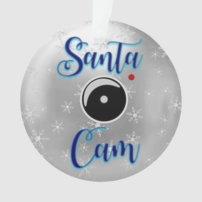 Ornamento navideño Santa Cam/plata de cámara (Anverso)