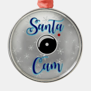 Ornamento navideño Santa Cam/plata de cámara