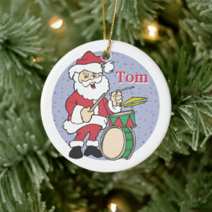 Ornamento navideño Santa Drummer