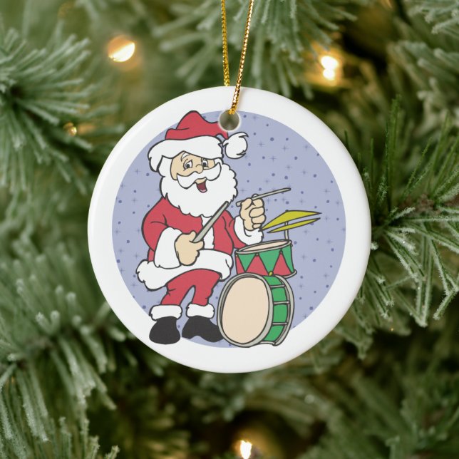 Ornamento navideño Santa Drummer (Árbol)