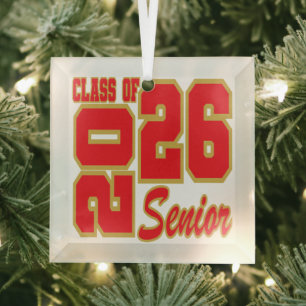 Ornamento navideño Senior 2026 Glass Ornament