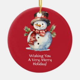 Ornamento navideño sonriente de Santa Cerámica