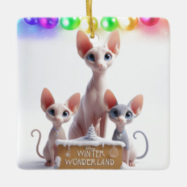 Ornamento navideño sphynx de Winter Wonderland