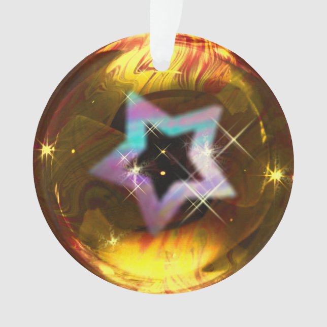 Ornamento navideño Star Gold Bubble (Anverso)