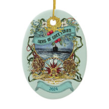 Ornamento navideño submarino de personalizable