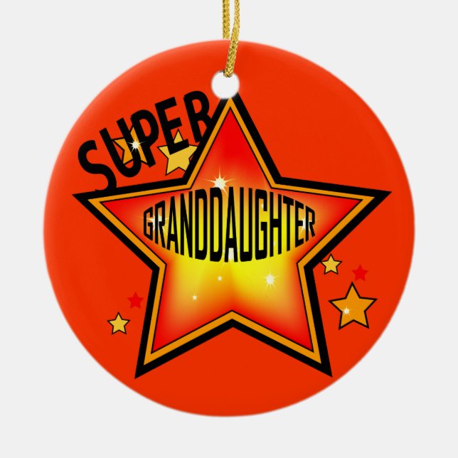 Ornamento navideño Super Star de la nieta (Frente)