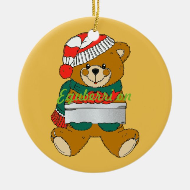 Ornamento navideño Teddy Bear (Frente)