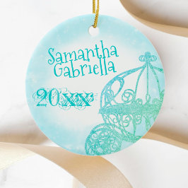 Ornamento navideño Turquesa Quinceanera Keepsake