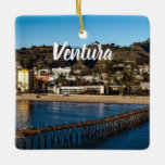 Ornamento navideño Ventura Caloifornia<br><div class="desc">Trae parte de la playa de California a tus Navidades Hermoso Ornamento Panorámico Ventura California. El ornamento puede personalizarse fácilmente y seguro se convertirá en su favorito. #ventura #californiabeaches #californiamiss @azoreandediseños #venturachristmas</div>