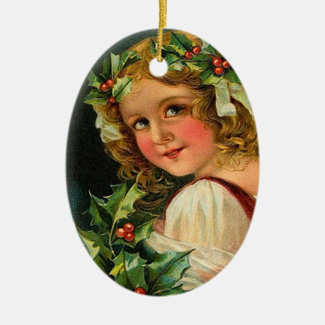 Ornamento navideño victoriano Holly (Frente)