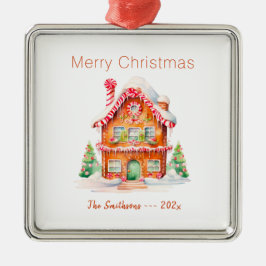 Ornamento navideño vintage de la casa Gingerbread