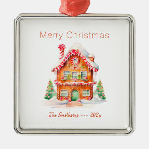 Ornamento navideño vintage de la casa Gingerbread