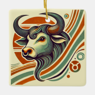 Ornamento navideño zodiaco Taurus personalizado
