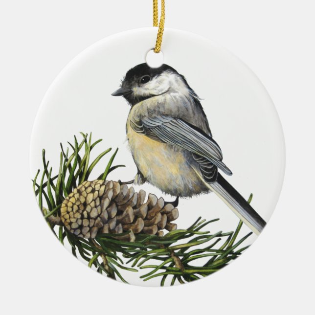 Ornamento Negro-Capsulado del Chickadee (Frente)
