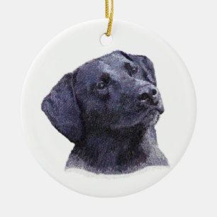 Ornamento negro de Labradore Retreiver