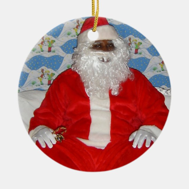 Ornamento negro de Papá Noel del afroamericano (Frente)