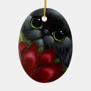 Ornamento NEGRO del CAT PERSA del DÍA DE FIESTA