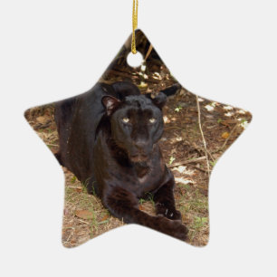 Ornamento negro del navidad del leopardo