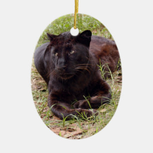 Ornamento negro del navidad del leopardo