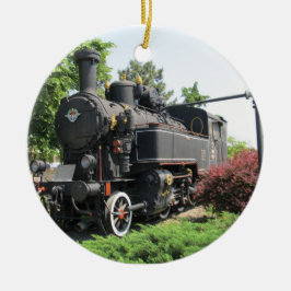 Ornamento negro del tren del motor de vapor