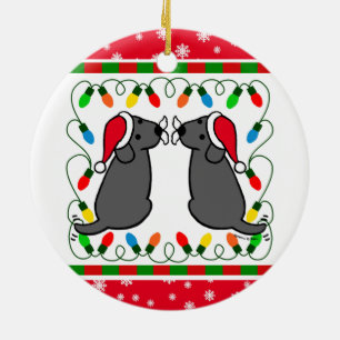 Ornamento negro gemelo de Labradors Santa del