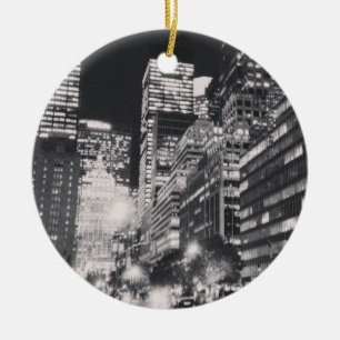 Ornamento negro y blanco de NYC