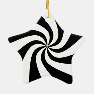 Ornamento negro y blanco del árbol de la estrella