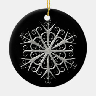 Ornamento negro y de plata del navidad del copo de