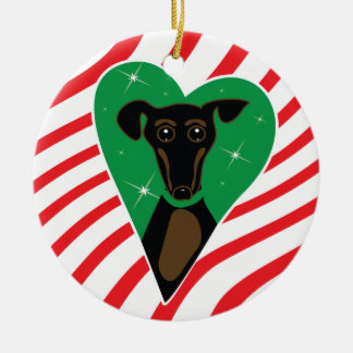 Ornamento negro y del moreno del navidad del perro