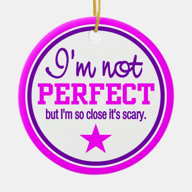 Ornamento NO PERFECTO - rosa, personalizable (Frente)
