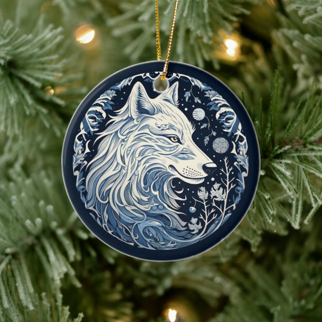 Ornamento nórdico del lobo (Árbol)