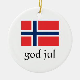 Ornamento noruego de Navidad Feliz