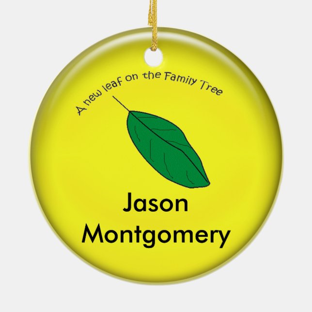 Ornamento - Nueva hoja en árbol familiar. (Atrás)