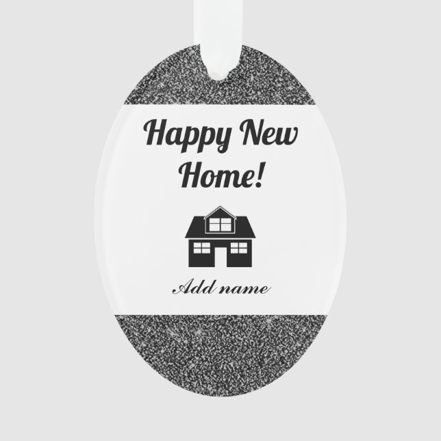 Ornamento nuevo y feliz personalizado (Anverso)