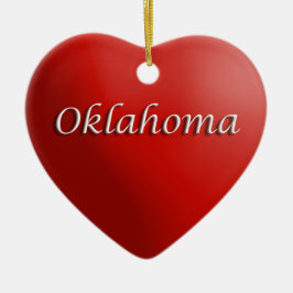 Ornamento Oklahoma de corazón rojo Keepsake