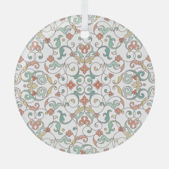 Ornamento oriental de arte de línea de época (Anverso)