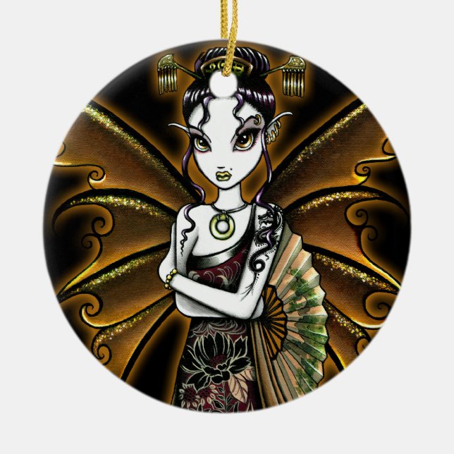 Ornamento oriental de la hada de la fan de "Naomi" (Frente)