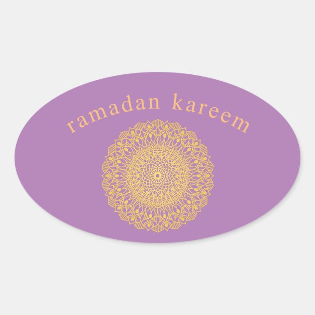 ornamento oriental morado ramadan kareem pegatina (Anverso)