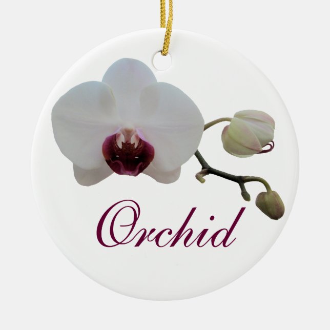 Ornamento - Orquídea Blanca De Cuerdas (Frente)