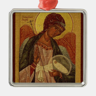 Ornamento ortodoxo del navidad del ángel de guarda