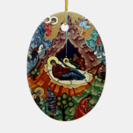 Ornamento ortodoxo del navidad del icono de la