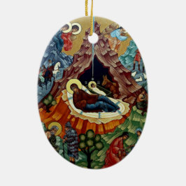 Ornamento ortodoxo del navidad del icono de la