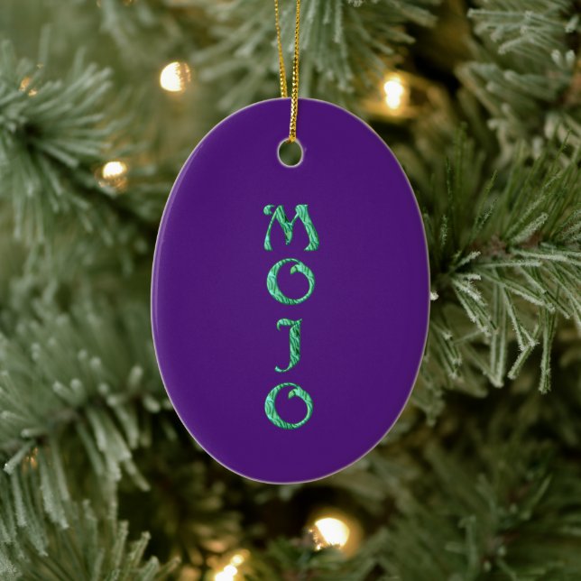 Ornamento oval colgante morado de mojo (Árbol)