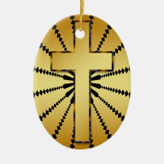 ORNAMENTO OVAL CRUZADO DEL ORO