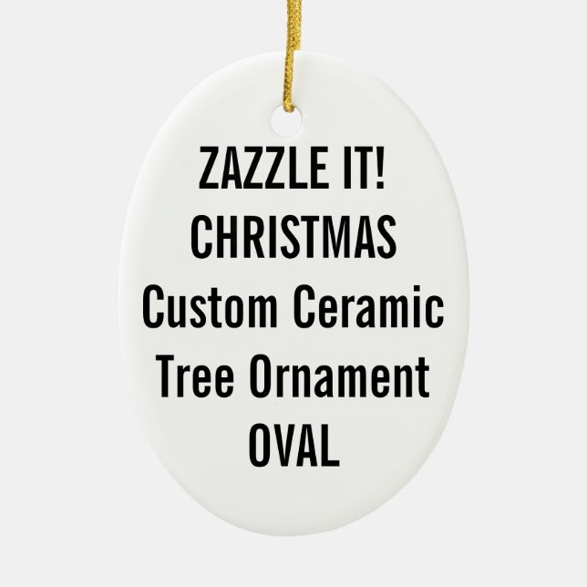 Ornamento OVAL de cerámica de encargo del árbol de (Frente)